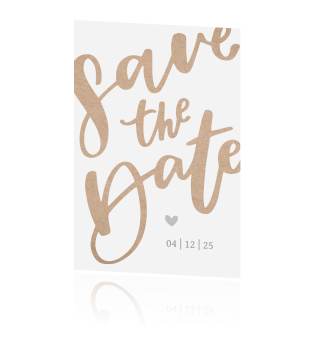 Hippe En Trendy Kaart Voor Een 8 Trendy Save The Date Kaart Met Kraft Tekst